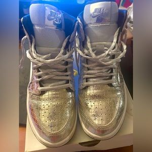 Metallic Jordan 1 mid “shattered Mirror” (size 9 women/7.5 men )